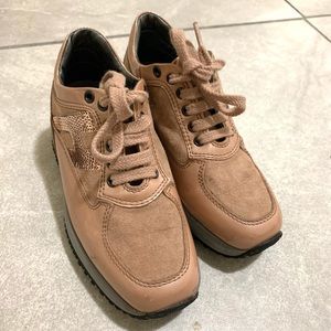 Hogan Kids glitter-logo sneakers